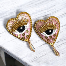 Rosa Pastel ojo earrings
