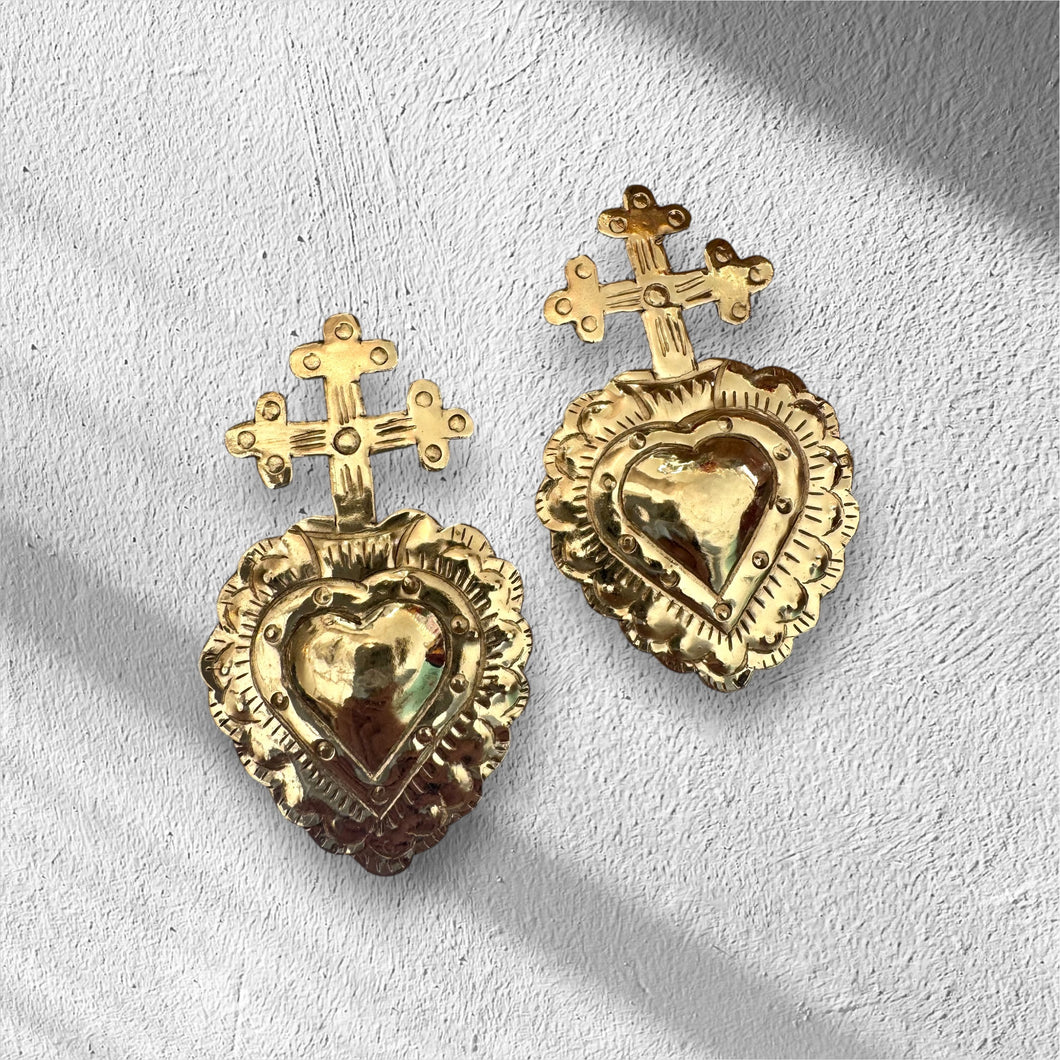 Sacred Heart Milagro Earrings