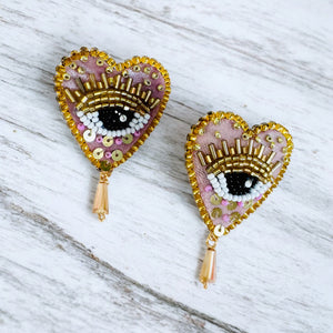 Rosa Pastel ojo earrings