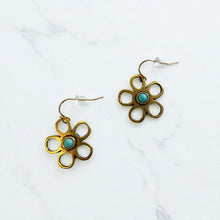 Turquoise Petals Earrings.