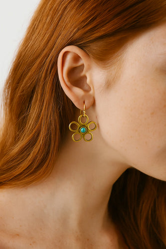 Turquoise Petals Earrings.