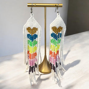 Corazón arcoiris earrings